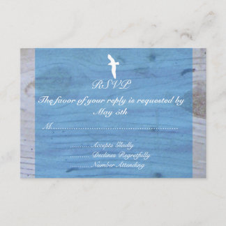 Seagull/Nautic Wedding RSVP Karte