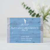 Seagull/Nautic Wedding RSVP Karte (Stehend Vorderseite)