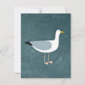 Seagull Nautical Coastal Bird Personalized Mitteilungskarte (Vorderseite)