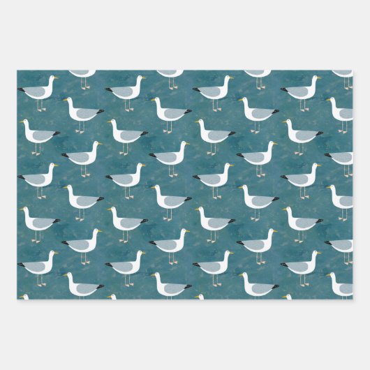 Seagull Nautical Geschenkpapier Set (Vorderseite)