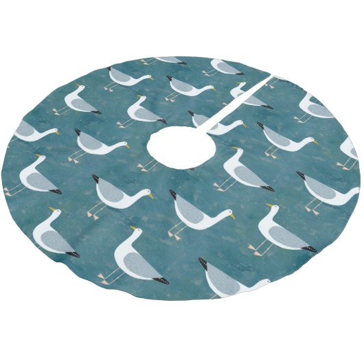 Seagull Nautical Polyester Weihnachtsbaumdecke (Schrägansicht)
