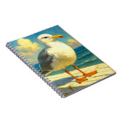 Seagull Notebook | Coastal Beach Bird Art Journal Notizblock (Rechte Seite)