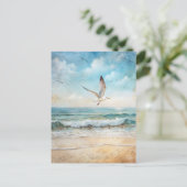 Seagull Ocean Bird Beach Küste Postkarte (Stehend Vorderseite)