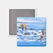 SEAGULL OCEAN PLAYBODEN MAGNET (Vorderseite/Rückseite)