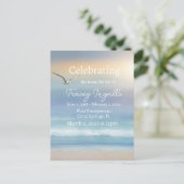 Seagull Ocean Sunset Beerdigung Postkarte (Stehend Vorderseite)