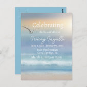 Seagull Ocean Sunset Beerdigung Postkarte (Vorne/Hinten)