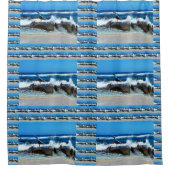 Seagull on Beach Rocks Duschvorhang (Vorderseite)