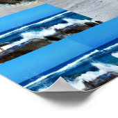 Seagull on Beach Rocks Poster (Ecke)