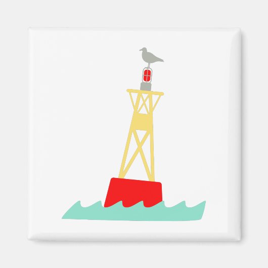 Seagull on Buoy Magnet (Vorne)