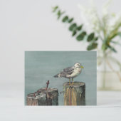 SEAGULL on PILING by SHARON SHARPE Postkarte (Stehend Vorderseite)