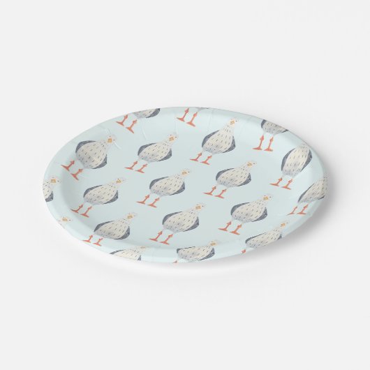 Seagull Pattern Pappteller (Schrägansicht)