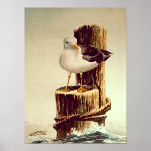 SEAGULL & PILINGS 2 VON SHARON SHARPE POSTER (Vorne)