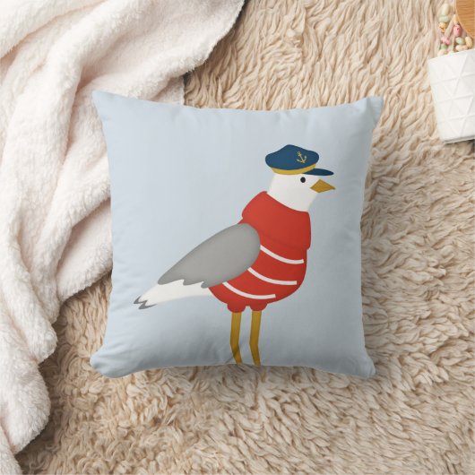 Seagull Pillow, Niedliches nautisches Kinderzimmer Kissen (Decke)