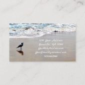 Seagull Reflektion mit Sand und Ocean Beach Visitenkarte (Rückseite)