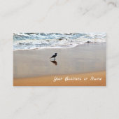 Seagull Reflektion mit Sand und Ocean Beach Visitenkarte (Vorderseite)
