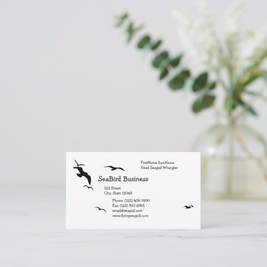 Seagull-Silhouette Visitenkarte (Stehend Vorderseite)