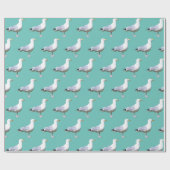 Seagull Stehend Aquamarin Geschenkpapier (Flach)