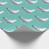 Seagull Stehend Aquamarin Geschenkpapier (Ecke)