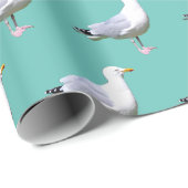 Seagull Stehend Aquamarin Geschenkpapier (Rolleneckpunkt)