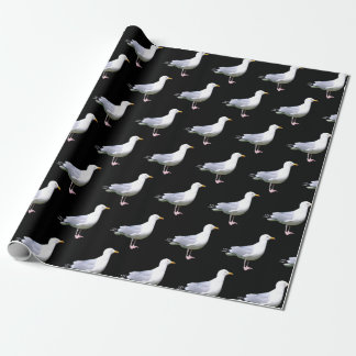 Seagull Stehend Black Geschenkpapier
