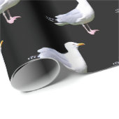 Seagull Stehend Black Geschenkpapier (Rolleneckpunkt)