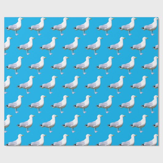 Seagull Stehend Blue Geschenkpapier (Flach)