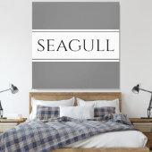 SEAGULL Stylish Modern Gray White Racing Stripes Leinwanddruck (Insitu (Schlafzimmer))
