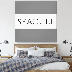 SEAGULL Stylish Modern Gray White Racing Stripes Leinwanddruck