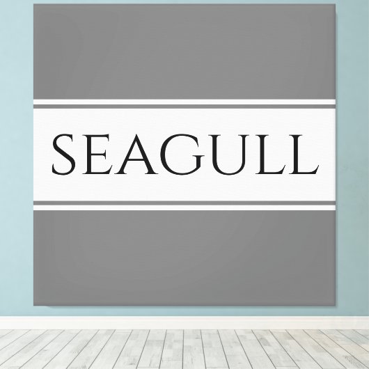 SEAGULL Stylish Modern Gray White Racing Stripes Leinwanddruck (Insitu (Holzboden))