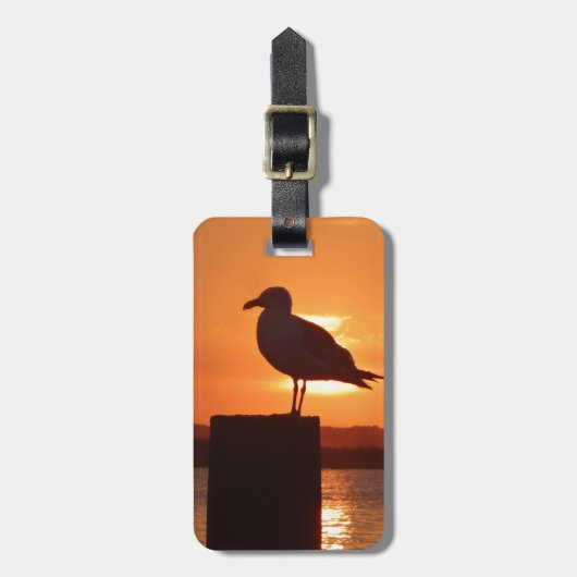 Seagull Sunset Gepäckanhänger (Vorderseite vertikal)