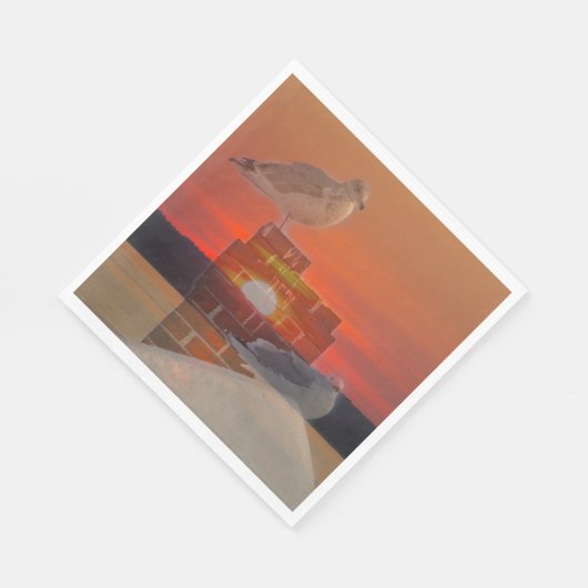 Seagull Sunset Serviette (Ecke)