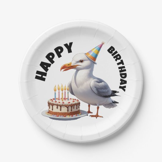 Seagull trägt Geburtstag, den Geburtstag Pappteller (Vorderseite)