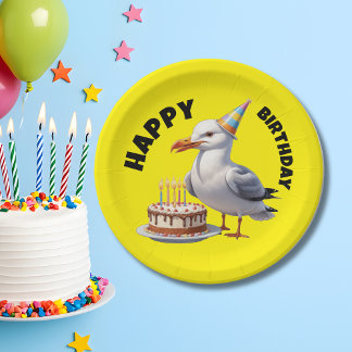 Seagull trägt Geburtstag, den Geburtstag Pappteller