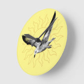 Seagull und sonnengelbe Wanduhr (Winkel)