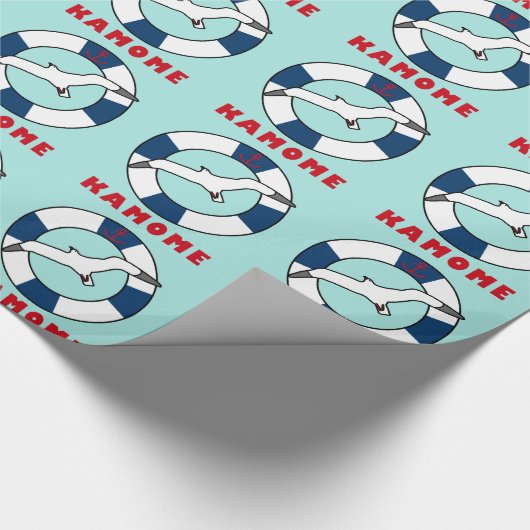 Seagull und Swim Ring Blue Geschenkpapier (Ecke)