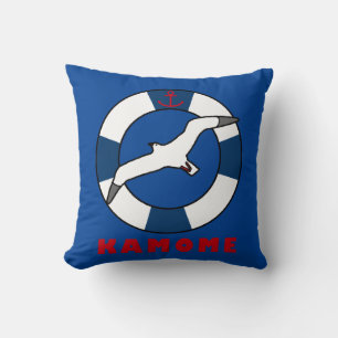 Seagull und Swim Ring Blue Kissen