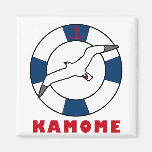 Seagull und Swim Ring Blue Magnet (Vorne)