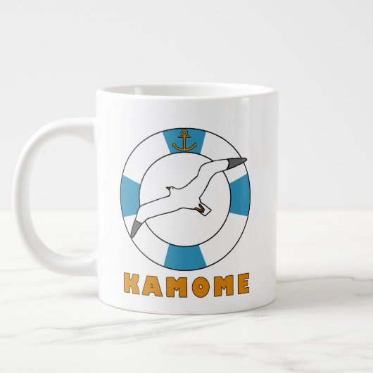 Seagull und Swim Ring Light Blue Jumbo-Tasse (Links)
