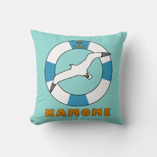 Seagull und Swim Ring Light Blue Kissen