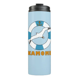 Seagull und Swim Ring Light Blue Thermosbecher