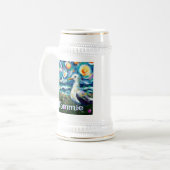 Seagull Van Gogh Style Beach Personalisiert Bierglas (Vorderseite Links)