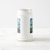 Seagull Van Gogh Style Beach Personalisiert Bierglas (Mittel)