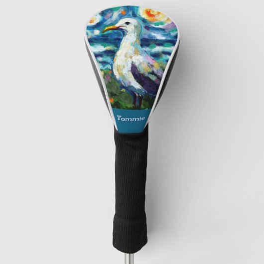 Seagull Van Gogh Style Beach Personalisiert Golf Headcover (Vorderseite)