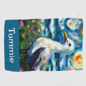 Seagull Van Gogh Style Beach Personalisiert Golfhandtuch (Horizontal)