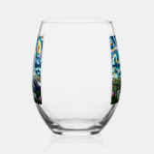 Seagull Van Gogh Style Beach Personalisiert Weinglas Ohne Stiel (Rechts)