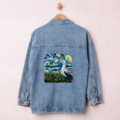 Seagull Van Gogh Style Beach Sky Blue Aquamarin Jeansjacke (Hangar)