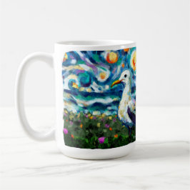 Seagull Van Gogh Style Beach Sky Blue Aquamarin Kaffeetasse