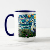 Seagull Van Gogh Style Beach Sky Blue Aquamarin Tasse (Links)