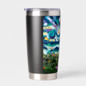 Seagull Van Gogh Style Beach Sky Blue Aquamarin Thermobecher (Rechts)