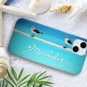 Seagull-Vögel Ozeantypografie-individuelle Name Case-Mate iPhone Hülle